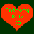 Two identical red heart-shaped icons with green pixelated text reading "Anthony Ruiz" and a small green '<3' symbol on dark green background.