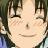 Pixelated close-up of a character with dark hair, closed eyes, and a neutral expression against a blurred background.