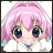 Pixelated anime-style character with pink hair and blue eyes on left, next to black background with white text 'Anime IM' and stylized 'AIM' logo on right.