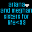 Pixelated blue text on black background with animated white heart and star symbols above 'ariana' in four