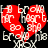 Red broken heart with white text fragments on black background, two identical frames showing static image.