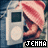 Pixelated icon shows a figure with pink striped headscarf holding white device, text 'JEMMA' below. Animation changes black symbol on device to '4'.