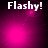 Four- of pink and purple gradient backgrounds with white 'Flashy!' text and shifting light effects