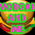 Pixelated burger with green and pink text overlays reading 'MORGAN AND ME', 'EAT THE SAME', and 'FOOD' on a black background.