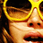 Pixelated close-up of a character with light skin, dark eyes, and a large yellow headband, mouth open in a wide expression.