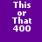 Purple background with white text 'This or That 400' and blue highlight bars shifting across different words in a pixelated animation.