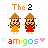Animated contact sheet of 17 frames showing a pixel art buddy icon with two characters and changing text/heart symbols.