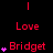 red 'Love' and 'Bridget' text with pink star symbols on a black background, showing animation changes in star count per