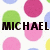 Pixelated image with colorful polka dots, text fragments, and a yellow section.