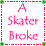 five and four with red dotted borders, green corner squares, and pink text on white backgrounds showing variations of 'Skater Broke' and 'My Heart'