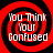 Four identical red and black spiral patterns with white text reading "You Think Your Confused" arranged in a
