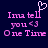 Pixelated pink text on dark blue background with heart symbol above first line; two identical side-by-side versions of the same design.