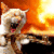 A pixelated image of a dog with its mouth open, set against an orange and yellow background. Text reads 'My Icon' above and 'Killed Yours' below on dark