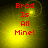 Red text 'Brad Is All Mine!' on a yellow gradient background with subtle circular light effects.