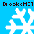 Four white snowflake icons arranged in a on a solid blue background, each with distinct pixelated branch patterns and identical text above/below