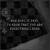 identical dark checkered icons with snowflake motifs, each displaying text that changes from "HON DOES IT FEEL TO KNOW THAT YOU ARE EVERYTHING I NEED" to "THE BUTTERFLIES IN MY STOMACH THEY COULD BRING ME TO MY KNEES"