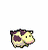 Pixelated cow icon with yellow and purple patches, black eyes, pink nose, and green accents on a white background.