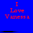 Blue background with red pixelated text reading "I Love Vanessa" in two , displayed across six identical arranged in a