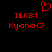 Red pixelated text and symbols on black background: 'ILKBT' above 'Kyono<3', with a heart outline at top center.