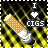 Animated contact sheet of a cigarette icon with changing heart symbols and text, set against a yellow grid background.