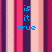 Pixelated blue text on vertical striped background with gray rectangle overlay.
