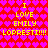Red background with pink heart pattern and yellow text reading 'I LOVE EMILY LOPRESTI!!!' repeated twice in a