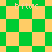 Green and yellow checkered pattern with pixelated text 'bftvc' repeated across the image, transitioning from square to diamond shapes.
