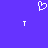 Purple background with white pixelated heart symbol at top center and two white 'T' letters below it.
