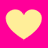 Four yellow hearts on a bright pink background, arranged in two of two with no visible animation changes