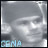 Pixelated grayscale image of a person's face with visible eyes and nose, overlaid by blue-tinted text reading 'CELA' at the bottom.
