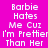 Pixelated text on four colored backgrounds: bright pink, dark purple, black, and deep purple, each displaying the phrase "Barbie Hates Me Cuz I'm Prettier Than Her" in white block letters.