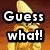 Animated sequence of a golden cartoon character with banana-shaped head, changing text overlays and facial expressions against warm gradient background.
