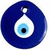 A circular blue amulet with a white eye symbol at center, featuring concentric rings of light blue and black pupils on a white sclera.