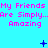 Pixelated cyan background with repeated pink text and blue symbols changing across frames.