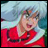 A pixelated anime-style character with silver hair and red clothing appears on the left side of a contact sheet, while stylized text reads "Anime IM" above smaller text reading "com" on the right against a black background.