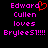 Pixelated text in pink and red on black background with a heart symbol replacing the 'o' in Edward.
