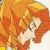 Pixelated anime-style character with orange hair and white clothing against a green background displaying 'Original Icons .com' text.
