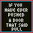 pixelated text icons with black backgrounds, displaying variations in color and animation across frames showing "IF YOU HAVE EVER PUSHED A DOOR THAT SAID PULL" and "DOWNLOAD THIS ICON"