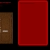 A static image showing a brown textured rectangle with a small white rectangle on its lower left side, adjacent to a large solid red rectangle on a black background.