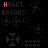 Red pixelated text and symbols on a black background with repeated gray watermark patterns, showing animation changes in the lower-left corner.