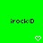 Green background with repeated 'irock:D' text and heart symbols in a , showing animation changes between frames