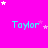 Bright pink background with cyan text reading "Taylor" repeated in a , surrounded by white and light purple stars