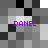Pixelated of gray, black, and white squares with four instances of purple text reading 'DANEE' in a retro digital style