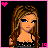 Animated contact sheet of a pixel-art character with changing expressions and text, showing partial body views and pink text phrases on black backgrounds.