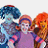 Pixelated cartoon-style image showing two figures with colorful hair and a text overlay reading "blame Canada" on the right side.