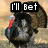 Animated turkey with text overlays and a roasted turkey image, set against grassy background.