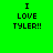 Four pixelated text display "I LOVE TYLER!!" on green, gray, purple, and dark gray backgrounds