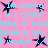 Cyan text on pink background with dark star icons, repeating apology phrase and 'I would' in pixelated font.