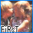 Animated icon shows two people kissing with text changing from 'FIRST' to 'LOVE' below them.