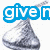 Two pixelated Hershey's Kisses with text overlays: 'giver' in blue and 'KISS!' in red, each on a white background.